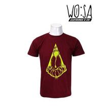 Maroon Momo Printed Round Neck T-Shirt For Men