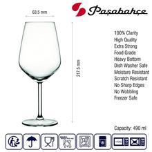 Pasabahce Red Wine Glass , Allegra, 490 ml, Set of 6