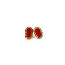 Coral Ganesh Stud Earrings