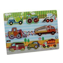 Multicolored Raised Vehicle Puzzle Tray For Kids