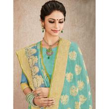 Traditional Jacquard Woven Blue Banarasi Silk Saree with Attached Blouse Piece for Wedding, Parties, Festival and Casual Occasion