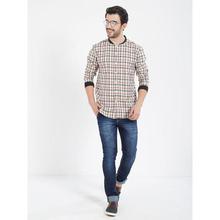 Men White & Black Regular Fit Checked Casual Shirt