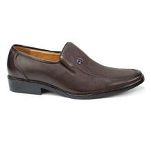 Chocolate Brown Textured Slip-On Shoes For Men - 5520