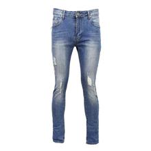 Light Blue Slim Fit Distressed Jeans For Men