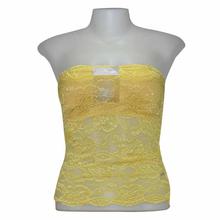 Yellow Lace Padded Tube Camisole For Women