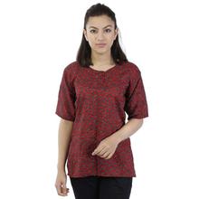 Red/Black Printed Pajama Top For Women