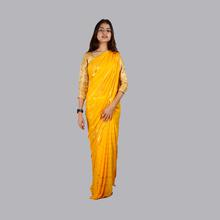 Stylish Designed Shiffon Saree For Women Yellow In Color