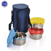 DeviDayal  Pentalock Tiffin 3 x Tiffin Set - (Chrome)