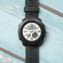 Piaoma Black Analog Rubber Strap Sports Watch For Men