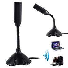 Mini USB Microphone Stand Mic With Holder For PC Laptop- Black