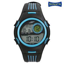 77072PP02 Grey Dial Digital Watch For Men- Black/Blue