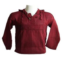 Maroon Linen Hoodie