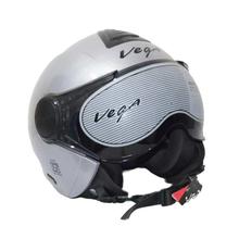 VEGA Verve Silver Open Face Helmet With Single Visor