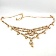 White Stones Studded Gold Toned Layered Kammarbandh/Waist Chain For Women