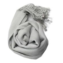 Light Grey Solid Cashmere Shawl For Women