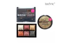 Technic Combo Of 3 Technic Color Max Baked Eyeshadows, Brow Tamer Eyebrow Kit & Get Gorgeous Highlighting Powder