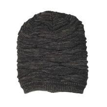Unisex Long Korean Wool Cap With Fur Inside - Black/Grey
