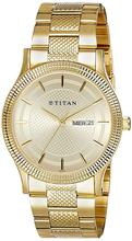 Titan Analog Champagne Dial Stainless Steel Strap Men's Watch 1650YM06