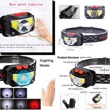 Powerfull 6000lms LED Headlamp Rechargeable Body Motion Sensor Head Light Torch Lamp USB By Shophill