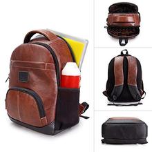 The Clownfish Leatherette 25 Ltr Brown Laptop Backpack