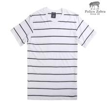 Police TRS2 Round Neck Striped Design T-Shirt For Men- White & Black