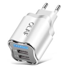 OLAF Universal 2 Ports USB Charger LED Light Power Adapter Fast Charging Mobile Phone Charger For Samsung Xiaomi EU/US Chargers