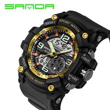 SANDA Brand Men Sports Watches Military Waterproof Analog Digital