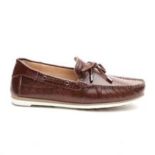 Carlton London Coffee Brown Textured Boat Shoes For Men (CLCLM-1428BR)