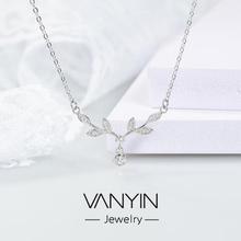 Sterling silver necklace_Wan Ying jewelry leaves s925