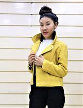 Melange Short Yellow Plain Coat