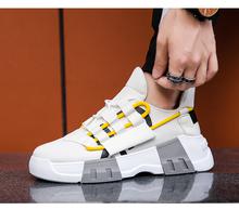 Fashion Height Increasing Men Casual Shoes, Breathable Men Chunky Sneakers - White