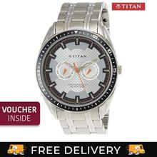 Titan 1582KM01 Youth Analog Grey Dial Analog Watch For Men - Silver