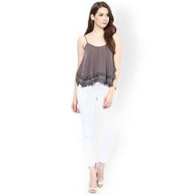 Harpa Grey Layered Crop Top