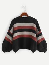 Bishop Sleeve Colorblock Jumper