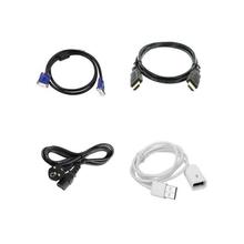 Aafno Pasal Combo Of 1.5m Desktop Power Cable,VGA,HDMI,Male Female Cable