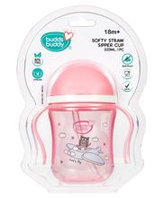 BuddsBuddy Pink Softy Straw Sipper Cup 220ml (1pc)