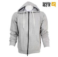 Grey Zip Up Hoodie For Men