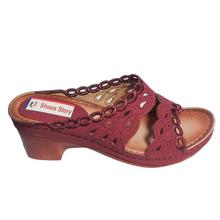 Maroon Wedge Heel Shoes For Women