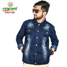 Virjeans Denim (Jeans) Non-Stretchable Jacket For Men Dark Blue-(VJC 677)