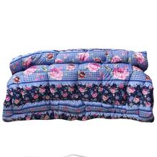 Blue/Pink Floral Printed Double Bed Quilt