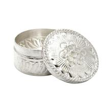 Pure Silver Flower Carved Asarfi Box - SAF27203 - 15.774g