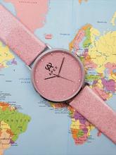 Apex Colorful Crystal Dial Fashion Leather Watch - Pink