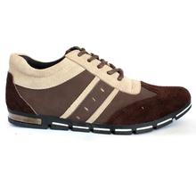 Brown/Off White Lace Up Casual Shoes For Men