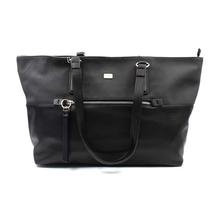 David Jones Black Solid Front Zip Tote Bag For Women