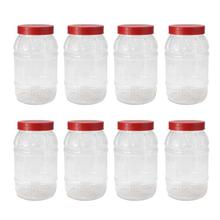 Red Set Of 4 Transparent 7" Plastic Spice Jar