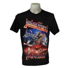 Black Half Sleeve Judas Priest Pain Killer Printed  T-Shirt For Men