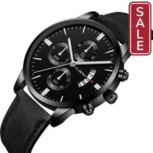 SALE - CUENA Fashion Men's Stainless Steel Watch Leather