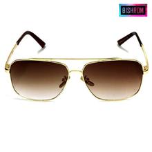 Golden Metal Frame Sun Glass-Brown