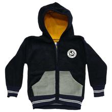 Navy Blue/Grey Hooded Thermal Jacket For Boys