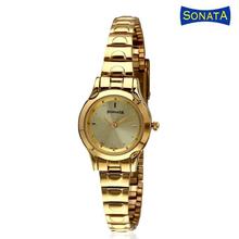 Sonata 8098YM02 Champagne Dial Analog Watch for Women